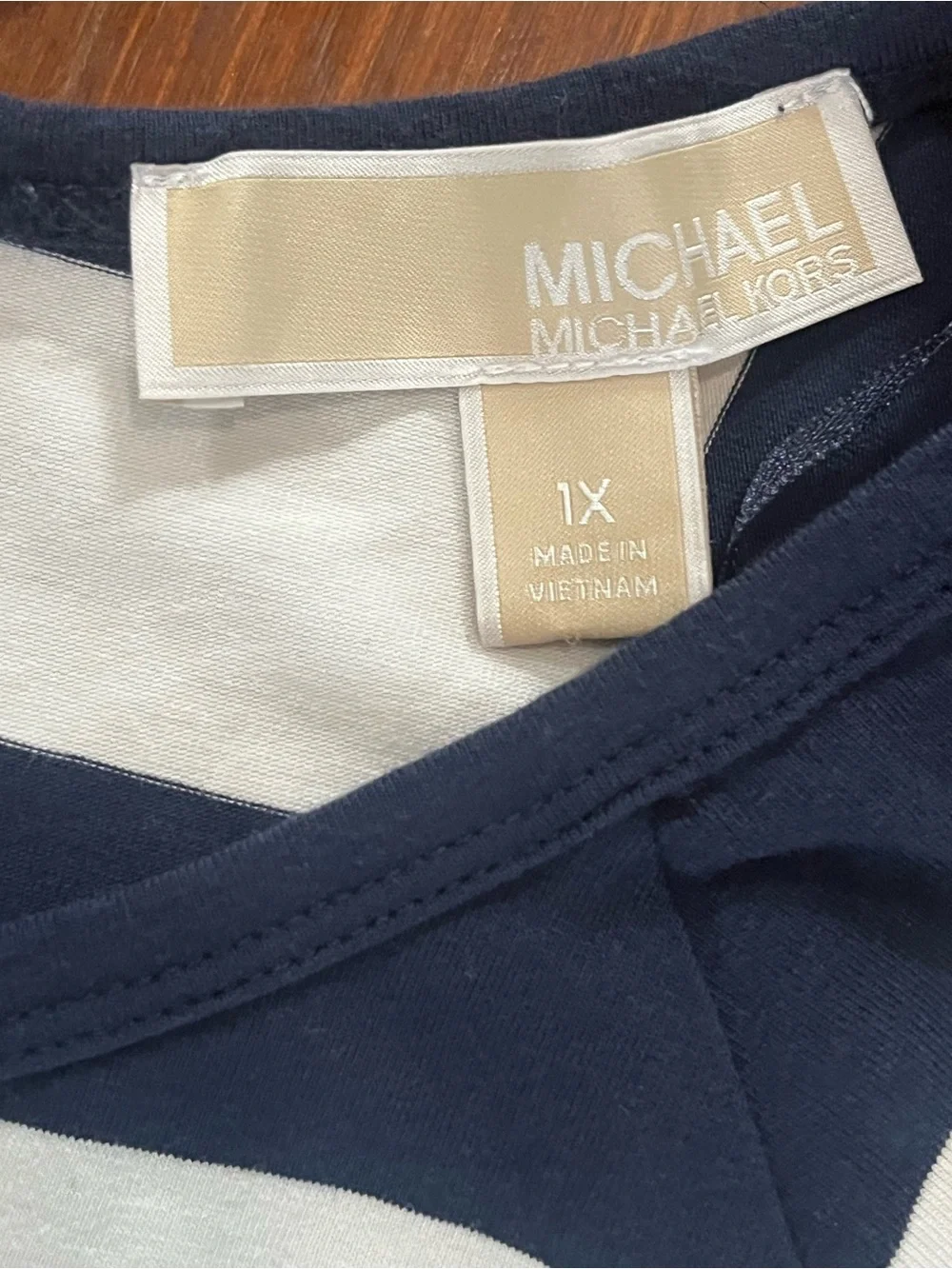 Michael Kors Navy & White Striped Short Sleeve Women’s Tee Shirt Dress